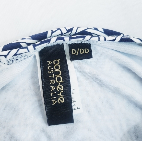 *Last Chance* Bond-eye Australia Tankini Swimsuit Top Navy White Geometric - Picture 7 of 8